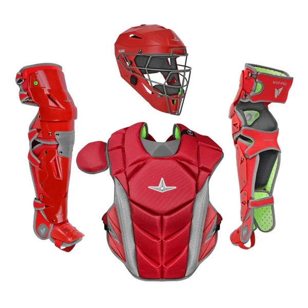 All Star MVP Pro Series Intermediate 13-15 Baseball Catchers Gear Set - Red