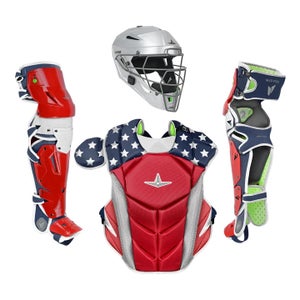 All Star MVP Pro Intermediate 13-15 Baseball Catchers Set USA Red White Blue