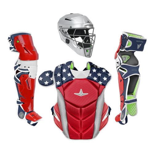All Star MVP Pro Intermediate 13-15 Baseball Catchers Set USA Red White Blue