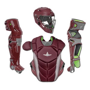 All Star MVP Pro Series Intermediate 13-15 Baseball Catchers Gear Set - Maroon