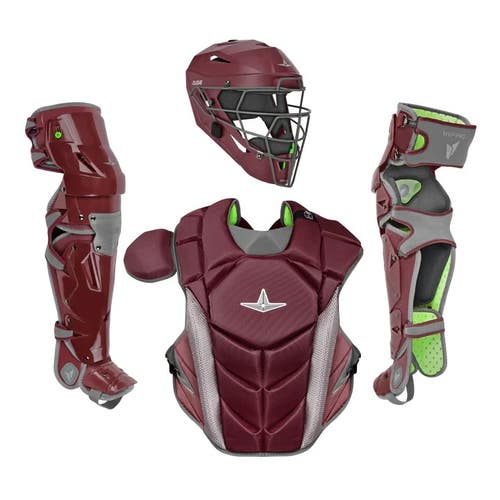 All Star MVP Pro Series Intermediate 13-15 Baseball Catchers Gear Set - Maroon