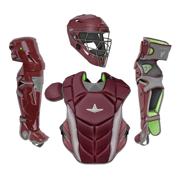 All Star MVP Pro Series Intermediate 13-15 Baseball Catchers Gear Set - Maroon