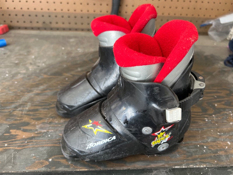 Nordica Super 0.1 Kids Ski Boots - Size 9.5 / Mondo 15.5 Used