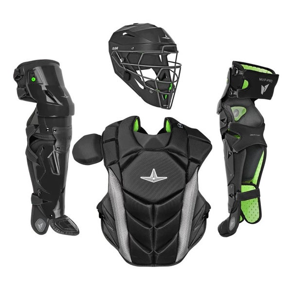 All Star MVP Pro Series Youth 10-12 Y/O Baseball Catchers Gear Set - Black