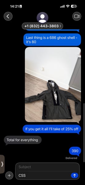 Jacket686 Ghost Shell sz Large