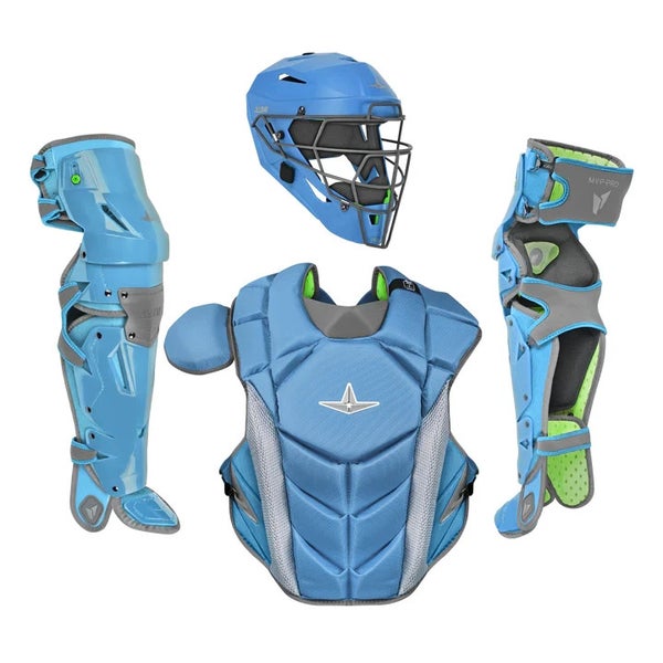 All Star MVP Pro Series Youth 10-12 Y/O Baseball Catchers Set - Sky Blue Gray