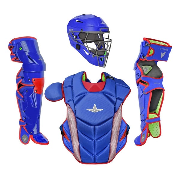 All Star MVP Pro Series Youth 10-12 Y/O Baseball Catchers Set - Royal Blue Red
