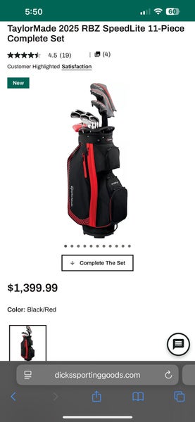 Men's 2025 TaylorMade Rbz Right Handed Clubs (Full Set) 11 Pieces (New)