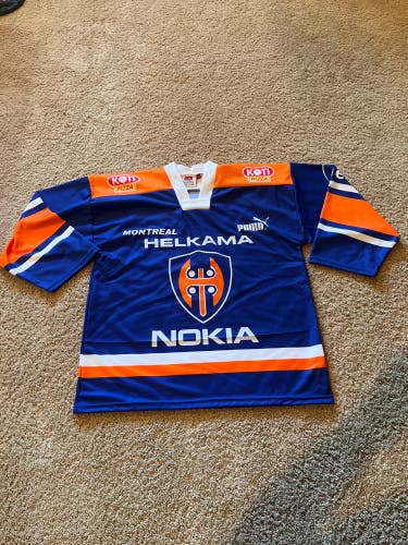 Vintage Tappara Tampere #8 Janne Ojanen JAXO Hockey Jersey – Nokia Sponsor Finland SM-Liiga 1990s Ra