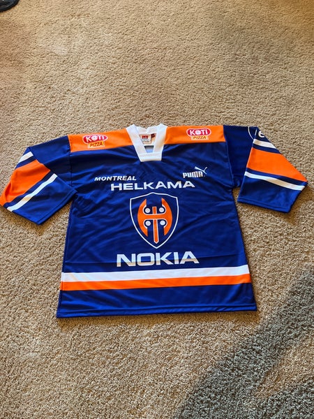Vintage Tappara Tampere #8 Janne Ojanen JAXO Hockey Jersey – Nokia Sponsor Finland SM-Liiga 1990s Ra