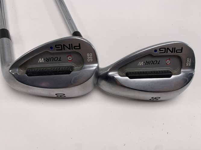 Ping Tour-W Brushed Silver Wedge Set 56* 10 | 60* 8 Blue Dot 1* Up AWT Mens RH