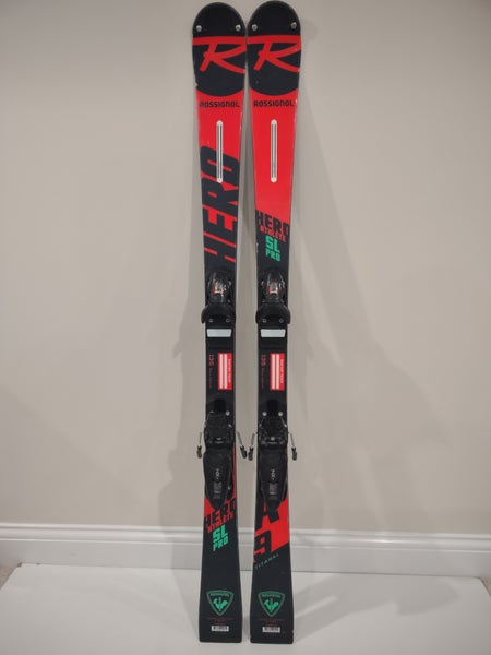 135cm Rossignol Hero Athlete SL Pro Skis With Bindings DIN 2-7 (Used)