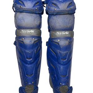 Used All Star LG12167X Catchers Leg Guards Royal Blue Intermed 11835-S000199149