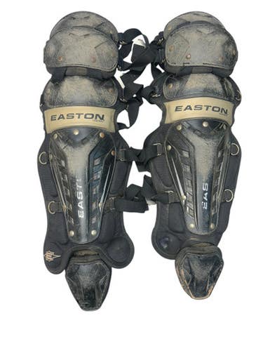 Used Easton BLACK YTH SHINGUARDS Catchers Leg Guards Black Youth 11835-S000200571
