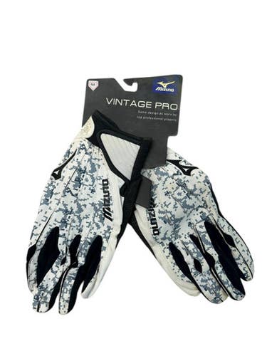 Used Mizuno BB/SB Batting Gloves Black And White MD 11835-S000200644