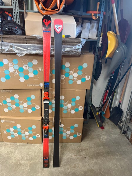 Rossignol Hero Athlete GS 185 cm Racing Skis With Bindings Max Din 15 (Used)