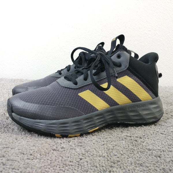 Adidas Own The Game 2.0  Boys Size 4.5 Shoes Basketball Sneakers Black Gray Gold
