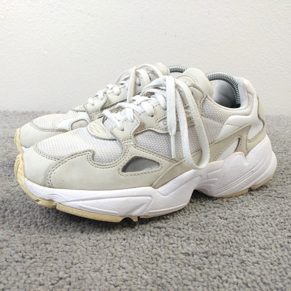 Adidas Falcon Womens Size 6 Running Shoes Low Top White Cream Sneakers B28128