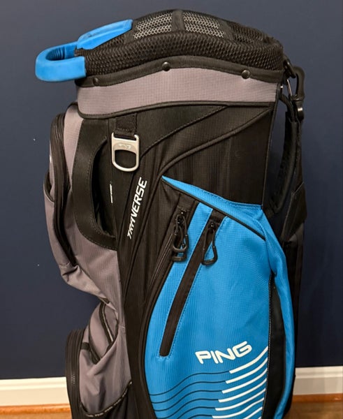 Excellent condition - PING Traverse Golf Cart Bag 14-Way Divider Single Strap (Grey/Blue/Black)