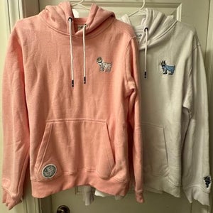 2 GOAT Hoodies,  Small Pink   XL White  Adult Unisex Sweatshirt