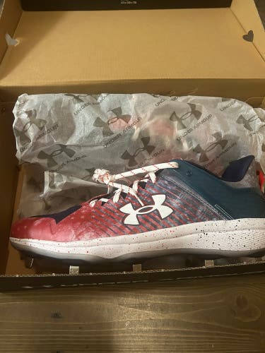 Blue Men's Size 13.0 (W 14.0) Adult Under Armour Yard low Low Top Metal (New)