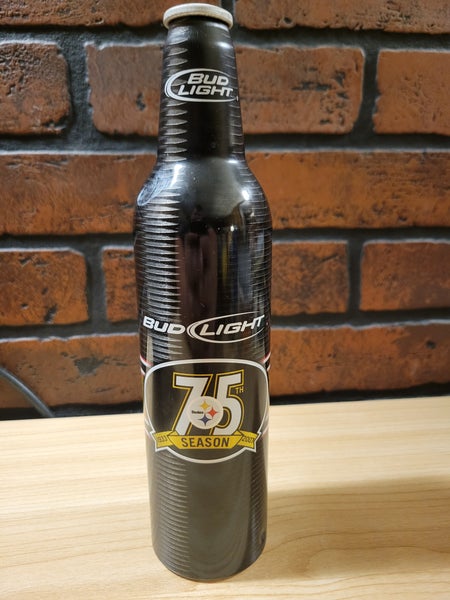 Bud Light Pittsburgh Steelers 75th Season Commemorative Aluminum 16 oz. Beer Bottle