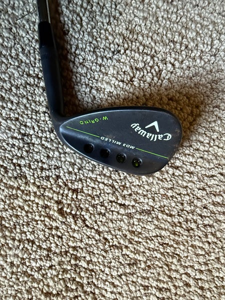 Men's Callaway Callaway MD3 Milled Black W-Grind Right Handed Wedge Wedge Flex 56 Degree Steel Shaft