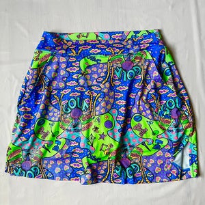 Bella groovy print golf skort size S A-line skirt attached compression shorts