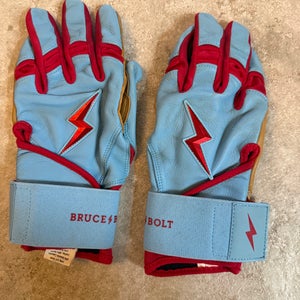 Bruce Bolt PREMIUM PRO BADER Series Long Cuff Batting Gloves (Used) - Adult Medium - Barely Used