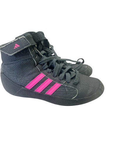 Used Adidas HP6873 GRY/PINK SHOES Wrestling Shoes Grey Junior 01 11862-S000091629