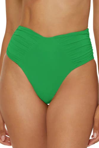 Becca Color Code Bikini Bottom Women M Emerald Ashlyn French Cut Swimwear TLW433