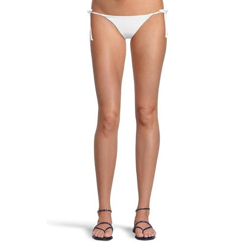 BECCA Color Code Demi Bikini Bottom Womens Medium White Tie-Side Swimwear TLW493