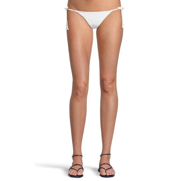 BECCA Color Code Demi Bikini Bottom Womens Medium White Tie-Side Swimwear TLW493