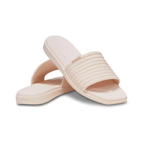 Crocs Miami 209794-0WW Sandals Women's US 5 Beige Slip On Comfort Slide TLW432