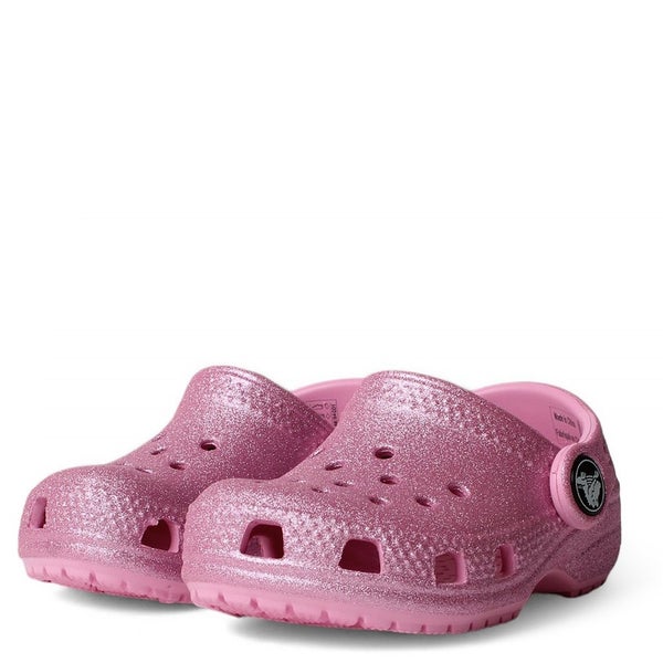 Crocs Classic 206992 Clog Kids US 10 Pink Glitter Round Toe Slip On Shoes TLW415