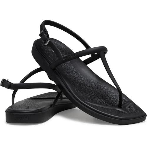Crocs Miami 209793-001 Sandals Women's 6 Black Square Toe Thong Flip Flop TLW425