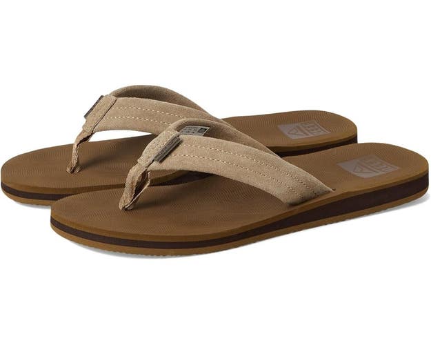REEF Groundswell CJ4362 Flip Flop Men's US 9 Tan Suede Slip-On Sandals TLW434