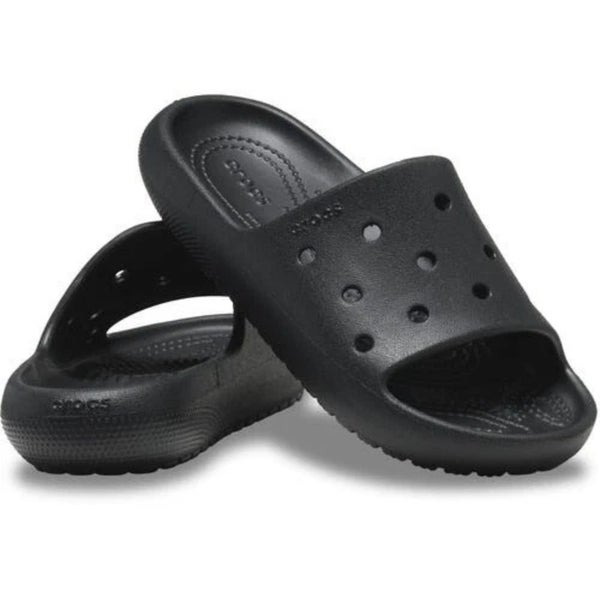 Crocs Classic Slide 2.0 209422-001 Sandal Kids 1Y Black Perforated Slides TLW466