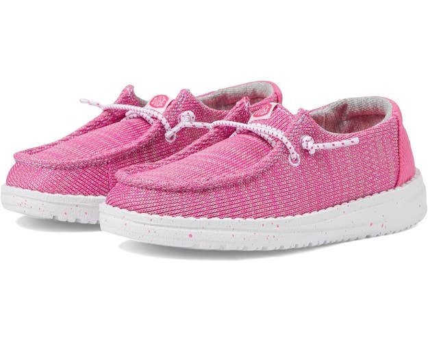 Hey Dude Wendy Sport Mesh 41157-6WX Toddler 5C Pink Canvas Casual Shoes TLW448