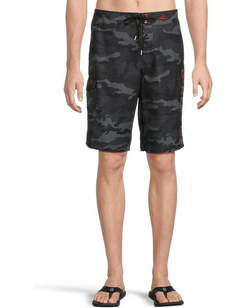 O'Neill Santa Cruz Board Shorts Mens 36 Black Camo Drawstring Waist Beach TLW465