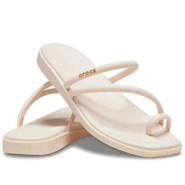 Crocs Miami 209862-0WW Sandals Women's US 9 Beige Toe Loop Slip On Thong TLW488