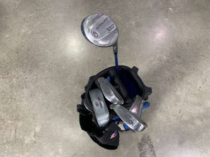 U.S. Kids UL-24 Blue Club Set 3W 6 & 8 PW Putter KidPower 45-31 Junior RH +Bag