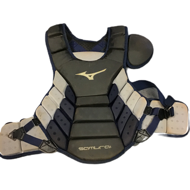 Used Mizuno SAMURAI Catchers Chest Protector Grey Adult 11730-S000068083
