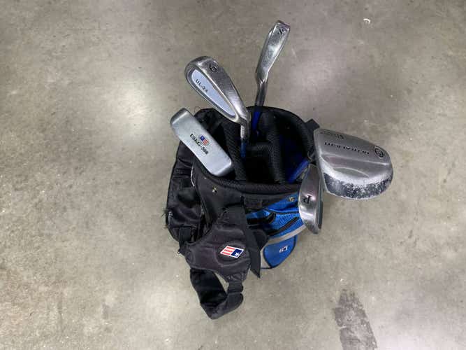 U.S. Kids UL-24 Blue Club Set 3W 6 & 8 PW Putter KidPower 45-31 Junior RH +Bag