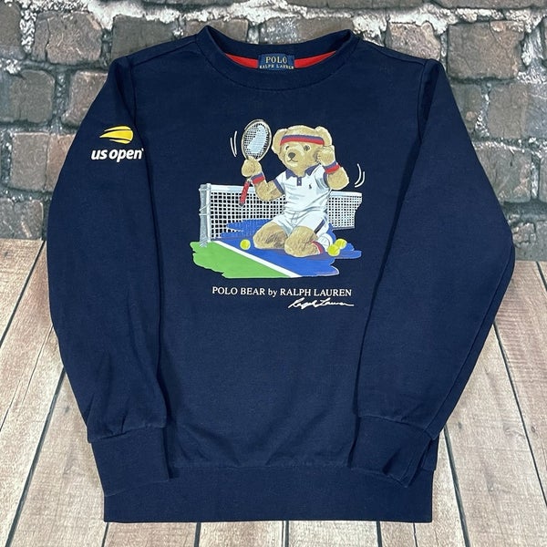 Polo Bear Ralph Lauren US Open Tennis YOUTH Sweater Sweatshirt Size 7