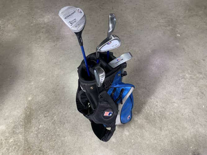 U.S. Kids UL-24 Club Set 3W 6i & 8i PW Putter KidPower 45-31 Junior LH +Bag