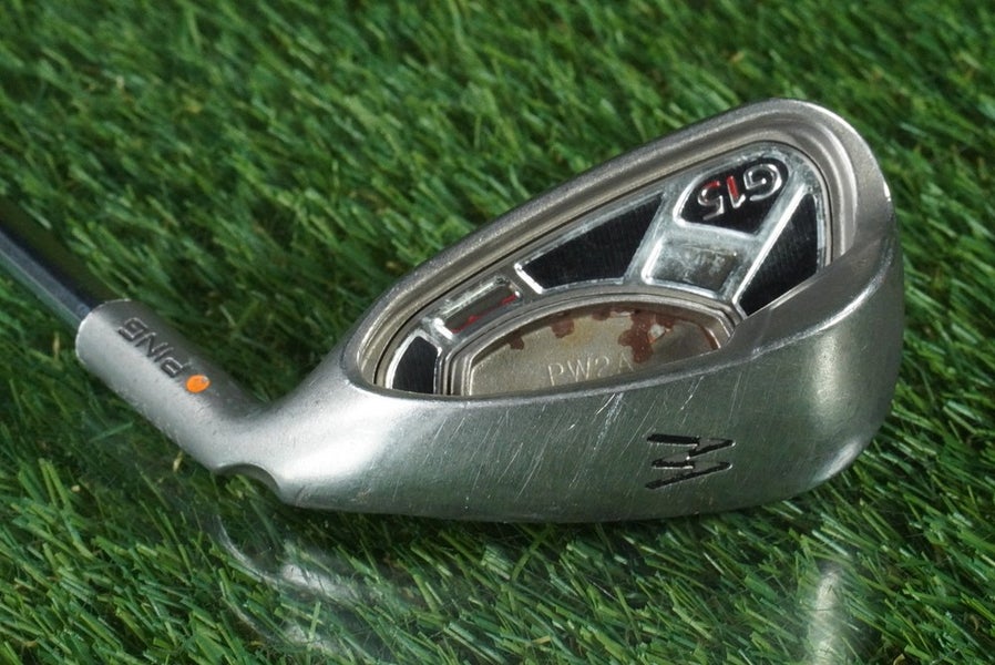 PING G15 PITCHING WEDGE "W" AWT STEEL REGULAR FLEX ORANGE DOT RH ~ MISSING BADGE