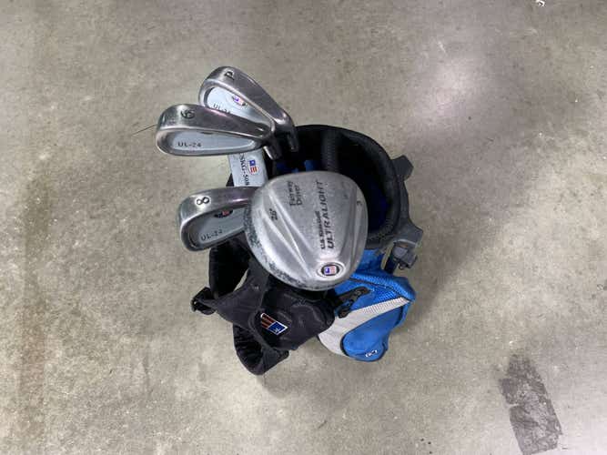 U.S. Kids UL-24 Blue Club Set 3W 6 & 8 PW Putter KidPower 45-31 Junior RH +Bag