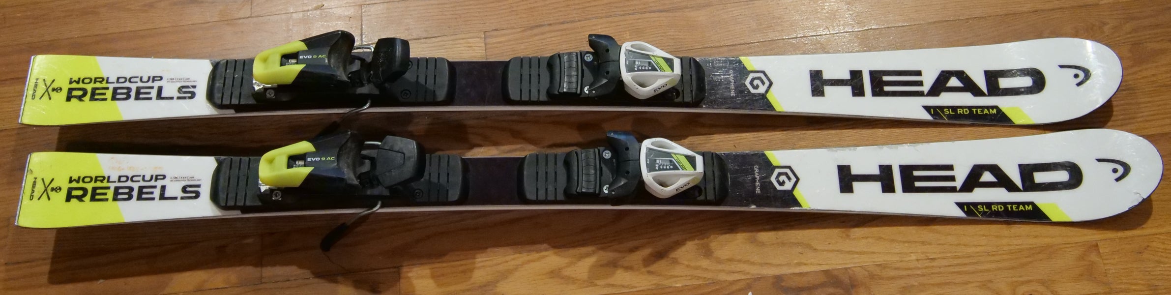 Kid's HEAD 126 cm Racing World Cup Rebels i.SL RD Team Skis With Bindings (Used)