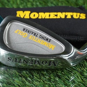 MOMENTUS GOLF SWING TRAINER IRON SHAFT MEN'S 40 OZ. LEFT LH & HEADCOVER ~ LOOK!!